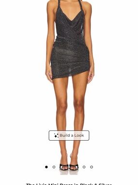 The Livia Mini Dress in Black & Silver